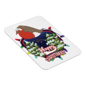 Frohe Weihnachts-Cartoon Robin Logo Magnet (Rechte Seite)