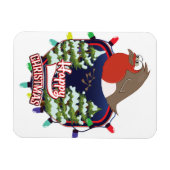 Frohe Weihnachts-Cartoon Robin Logo Magnet (Horizontal)