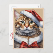 Frohe Weihnachts Cat Postcard Feiertagspostkarte (Vorne/Hinten)