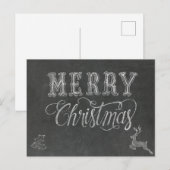Frohe Weihnachts-Chalkboard-Design Postkarte (Vorne/Hinten)