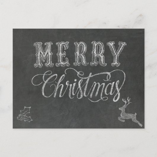 Frohe Weihnachts-Chalkboard-Design Postkarte (Vorderseite)