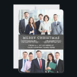 Frohe Weihnachts-Chalkboard Foto-Cards Business Feiertagskarte<br><div class="desc">Individuell gestaltbare Weihnachtsfotos mit rustikalem Landchalkboard-Muster,  Vintagen Details und handgeschriebenem Stylettext. Passen Sie diese Karten mit Ihrem eigenen Foto und individuellem Text an,  damit Sie Ihren Urlaub für Kunden und Mitarbeiter unvergesslich genießen können.</div>