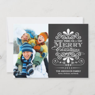 Frohe Weihnachts-Chalkboard Holiday Foto Flat Feiertagskarte