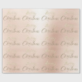 Frohe Weihnachts Champagner Gold Glitzer Rosa Rosa Geschenkpapier (Flach)