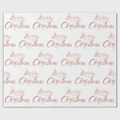 Frohe Weihnachts Champagner Rose Gold Glitzer Whit Geschenkpapier (Flach)