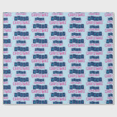 Frohe Weihnachts-Cheer Feiertag wünscht Blue Geschenkpapier (Flach)