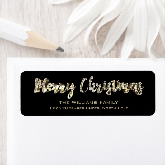 Frohe Weihnachts Chic Black and Gold Script (Insitu)