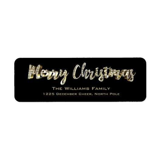 Frohe Weihnachts Chic Black and Gold Script (Vorne)