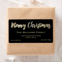 Frohe Weihnachts Chic Black and Gold Script