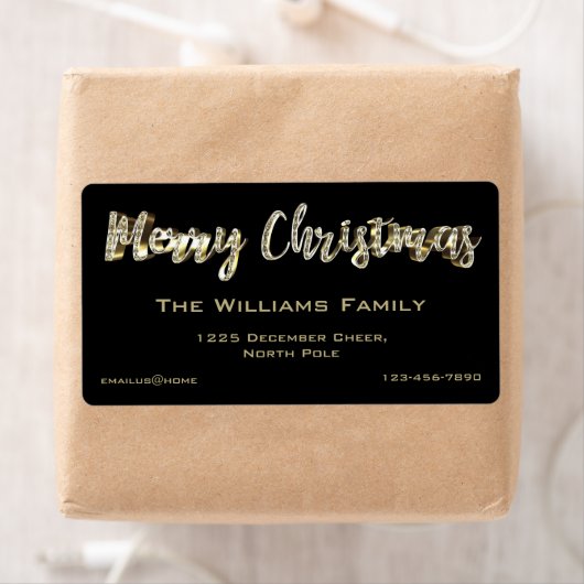 Frohe Weihnachts Chic Black and Gold Script (Insitu)