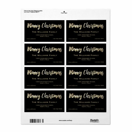 Frohe Weihnachts Chic Black and Gold Script (Vorne)