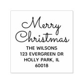 Frohe Weihnachts-Chic Einfache Script-Rücksendeadr Permastempel (Design)