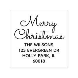 Frohe Weihnachts-Chic Einfache Script-Rücksendeadr Permastempel