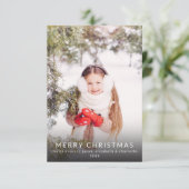 Frohe Weihnachts Chic Family Foto | Weihnachtskart Einladung (Stehend Vorderseite)