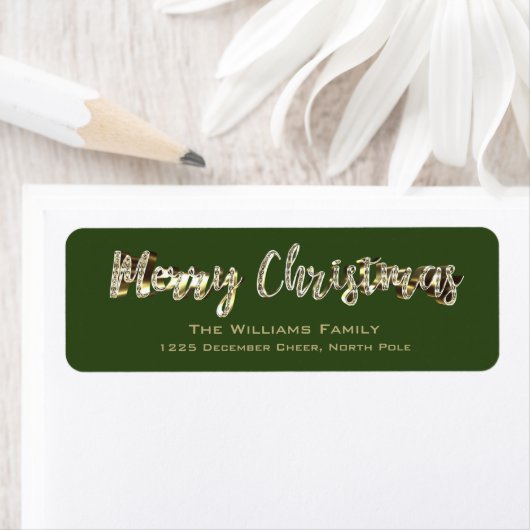 Frohe Weihnachts Chic Green und Gold Script (Insitu)