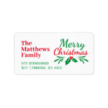 Frohe Weihnachts-Chic Hand Lettered Holiday Label