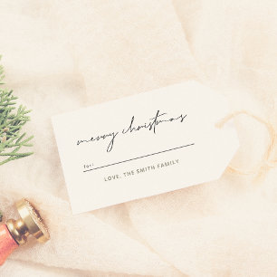 Frohe Weihnachts-Chic Lettering & Green Kariert Geschenkanhänger