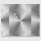 Frohe Weihnachts-Chic Metallic Silver Geschenk Wra Geschenkpapier (Flach)