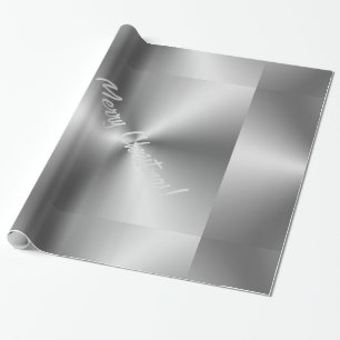 Frohe Weihnachts-Chic Metallic Silver Geschenk Wra Geschenkpapier