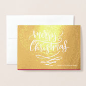 Frohe Weihnachts-chic moderne Kalligrafieschrift Folienkarte (Vorderseite mit Umschlag)