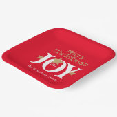 Frohe Weihnachts Chic Script Cool Red Party Pappteller (Gewinkelt)