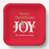 Frohe Weihnachts Chic Script Cool Red Party Pappteller (Vorderseite)