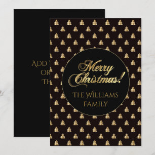 Frohe Weihnachts Chic Script Imitats Gold Foil Bla Einladung