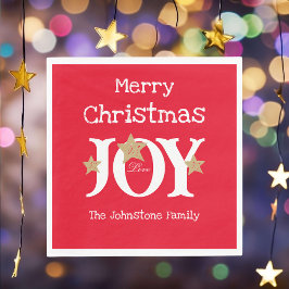 Frohe Weihnachts Chic Script Red Christmas Paper Serviette