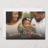 Frohe Weihnachts-Chic-Skriptüberlagerung Foto Feiertagskarte (Vorderseite)