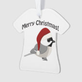 Frohe Weihnachts-Chickadee-Weihnachtsmannmütze Ornament (Vorderseite)