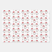 Frohe Weihnachts Chickens Wrapping Paper Snowman Geschenkpapier Set (Vorderseite 3)