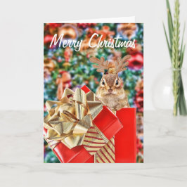 Frohe Weihnachts-Chipmunk-Karte Feiertagskarte