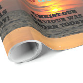 Frohe Weihnachts Christus unser Retter ist heute G Geschenkpapier (Rolleneckpunkt)