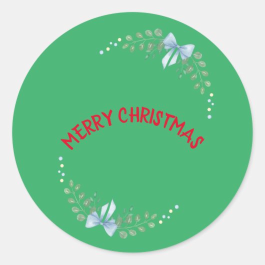 Frohe Weihnachts Circle Green Funny Sticker (Vorderseite)