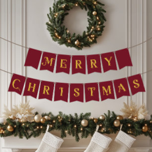 Frohe Weihnachts Classic Nordic Red Wimpelkette