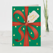 Frohe Weihnachts Classic Red Ribbon Geschenk (Vorderseite)