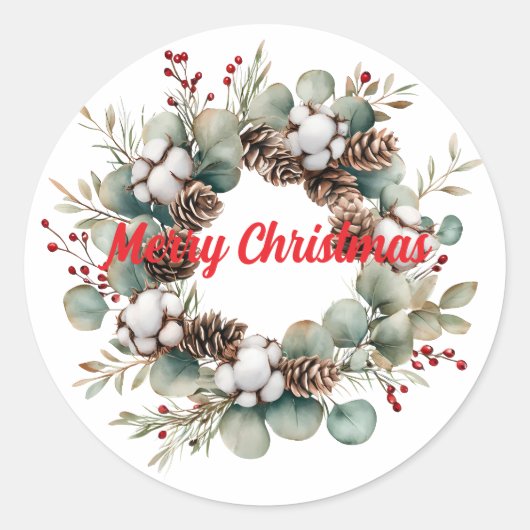 Frohe Weihnachts Classic Round Sticker (Vorderseite)