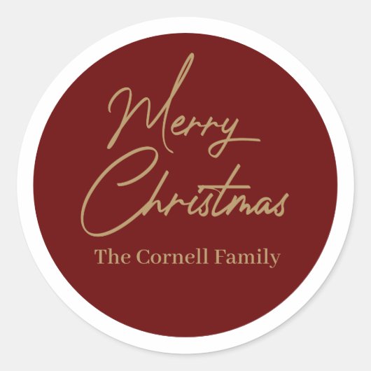 Frohe Weihnachts Classic Round Sticker (Vorderseite)