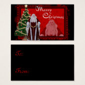 Frohe Weihnachts Classic Santa 1 - Geschenketikett (Vorne & Hinten)