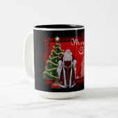 Frohe Weihnachts Classic Weihnachtscoffee-Tasse Zweifarbige Tasse (Vorderseite Links)