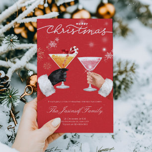 Frohe Weihnachts-Cocktail-Party Gruß Einladung
