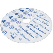 Frohe Weihnachts Collage Blue Fleece Weihnachtsbaumdecke (Schrägansicht)