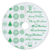 Frohe Weihnachts Collage Green Fleece Weihnachtsbaumdecke (Vorderseite)