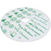 Frohe Weihnachts Collage Green Fleece Weihnachtsbaumdecke (Schrägansicht)