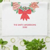 Frohe Weihnachts-Cookie-Individuelle Name Geschirrtuch (Gefaltet)