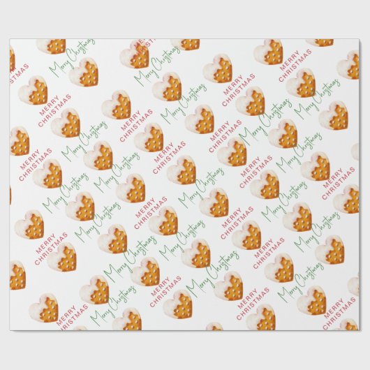 Frohe Weihnachts-Cookie-Musterschrift Geschenkpapier (Flach)