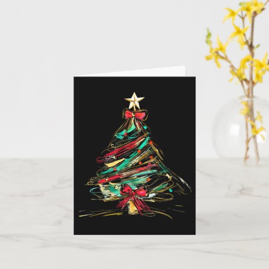 Frohe Weihnachts Coquette Bow Xmas Tree Familie Pa Karte (Gelbe Blume)