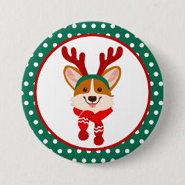 Frohe Weihnachts Corgi Dog Button