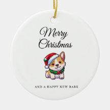 Frohe Weihnachts-Corgi-Keramik