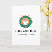 Frohe Weihnachts-Corgi lustig i wie dein Hintern Karte (Gelbe Blume)